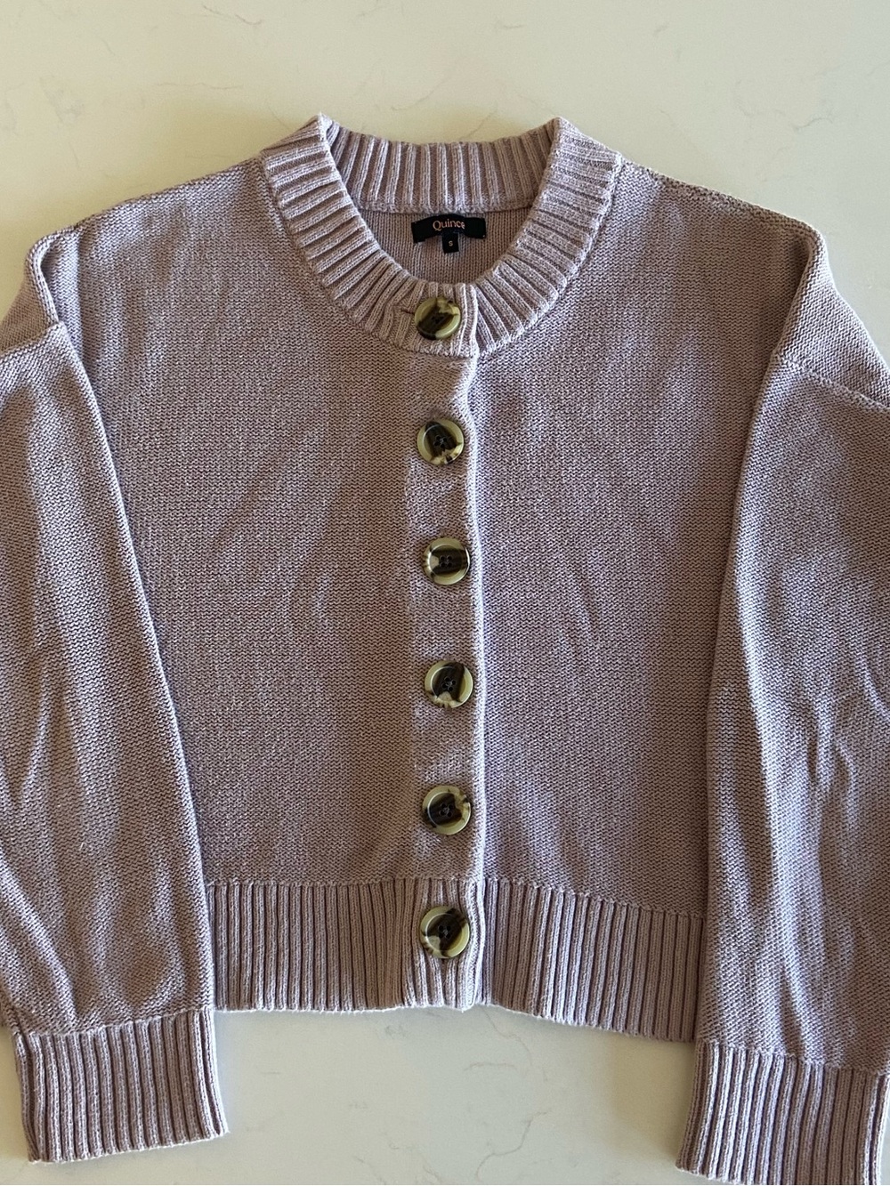 Quince Womens 100% Organic Cotton Cropped Cardigan Sweater